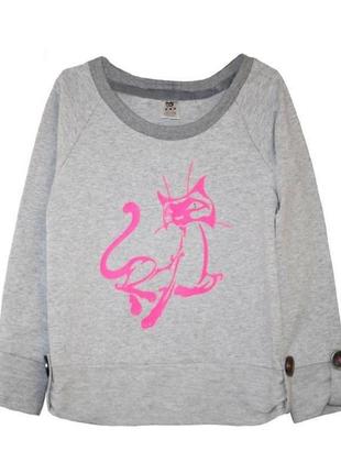 Джемпер реглан кот лежако для девчонки128р.