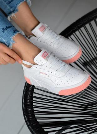 😍білі пума😍жіночі шкіряні кросівки puma white pink. демісезонні1 фото