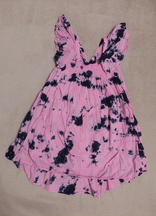 Детское платье тайдай next розовый сарафан в стиле zara h&m bershka shein2 фото