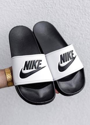 Мужские шлепанцы nike slippers b&amp;w.