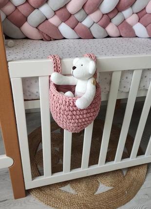 Корзинка подвесная для детской кровати. handmade hanging basket. подвесная корзина.