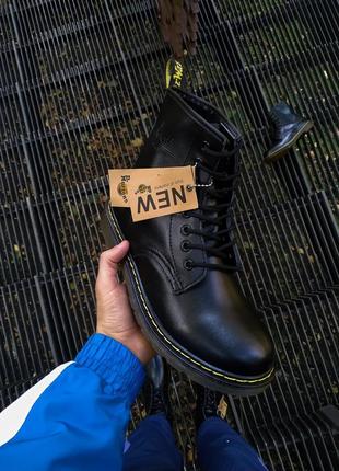 💎мартинсы💎 мужские демисезонные кожаные чёрные ботинки\сапоги. dr martens 1460 black.