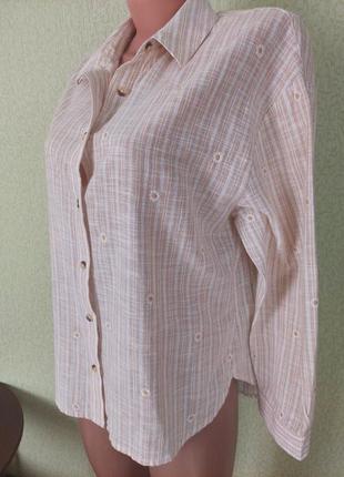 Женская коттоновая рубашка свободного кроя4 фото