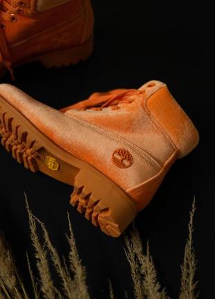 🌹осенние timberland off-white orange🌹женские демисезонные ботинки тимберленд3 фото