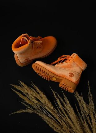 🌹осенние timberland off-white orange🌹женские демисезонные ботинки тимберленд5 фото