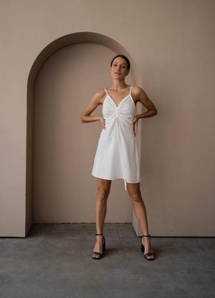 Лляна сукня-комбінація з куліскою5 фото
