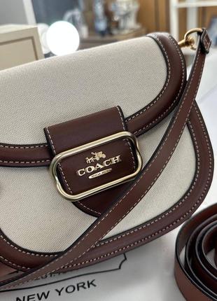 Сумка coach натур шкіра + текстиль3 фото