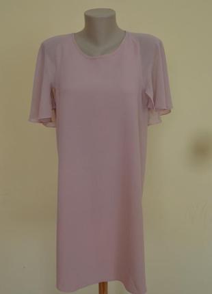 Шикарное платье туника свободного фасона пудрового цвета1 фото