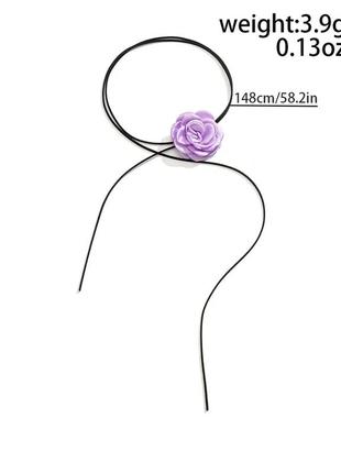 Чокер аксесуар браслет квітка троянда 🖤 кольє намисто буси на шию на руку стильний модний новий5 фото