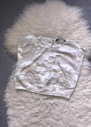 Zara коллекции милитари льняной топ лён натуральный блуза футболка7 фото