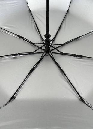 Женский однотонный зонт полуавтомат от tnebest с серебристым покрытием изнутри, коричневый, 0614-35 фото