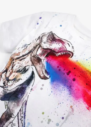Белая футболка с динозавром next на мальчика 8 лет2 фото