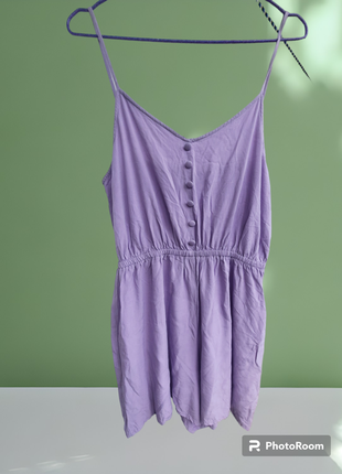 Сиреневый ромпер сарафан лилового цвета комбинезон с шортами фиолетовый от new look1 фото