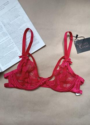 Бра бюстгальтер эротическое белье красный кружевной сток новый bras n things