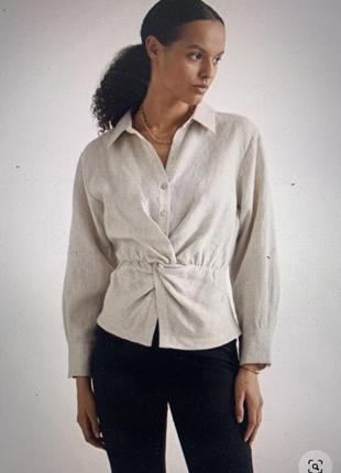 Элегантная блуза из натурального льна р. s1 фото