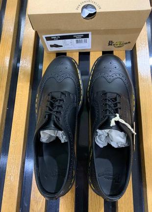 Хит сезона! dr. martens 3989 black smooth размеры 44, 46, ботинки туфли 1461,  мартенсы оригинал1 фото