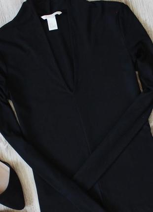 Базовий чорний джемпер в рубчик hm4 фото