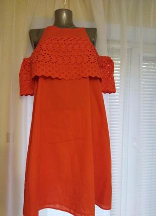Коново-платье трапецией с кружевной оборкой2 фото