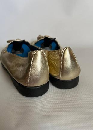 Туфлі мокасини балетки лофери черевики шкіряні натуральні металік золоті 40 купити ціна9 фото