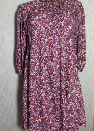 Primark вискозное платье в цветочный принт свободного кроя1 фото