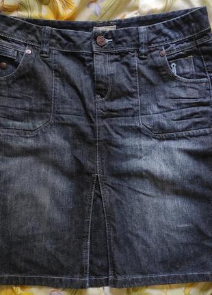 Котоновая, джинсовая юбка от бренда yessica c&a5 фото