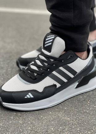 Мужские кроссовки сетка adidas black grey