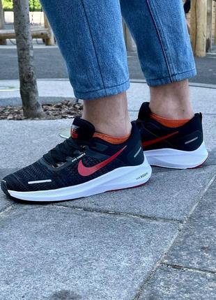 Мужские кроссовки летние сетка nike zoom black red найк зум черневые текстильные3 фото