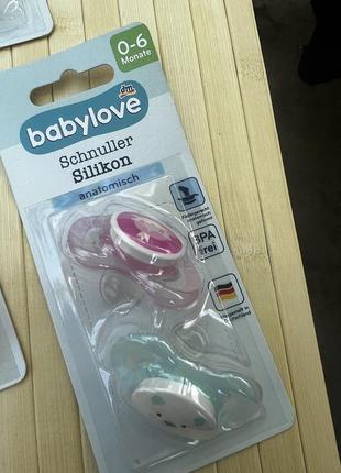 Анатомічні пустушки, соски для дівчаток babylove від 0 до 18м silicon2 фото