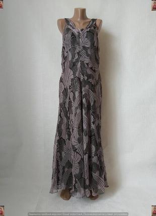 Нове гарне плаття в підлогу/довжене плаття на 92% шовк у кольорі бузок, розмір 2хл1 фото