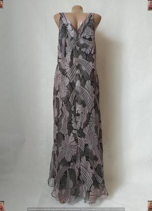 Нове гарне плаття в підлогу/довжене плаття на 92% шовк у кольорі бузок, розмір 2хл2 фото