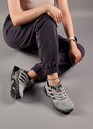 Женские кроссовки сетка летние adidas marathon tr 26 light grey black жюнкие адедас марафон текстильные6 фото