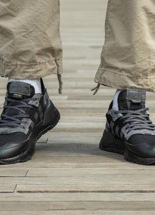 Мужские кроссовки adidas nite jogger boost  core black x cordura #адидас3 фото