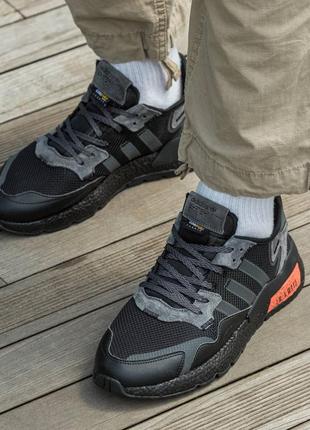 Мужские кроссовки adidas nite jogger boost  core black x cordura #адидас1 фото