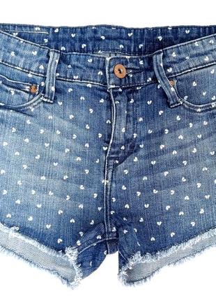 Шорты джинсовые с принтом "сердце" для девочки h&amp;m1 фото