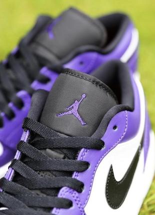 Кроссівки nike air jordan 1 low court purple white джордан фіолетові оригінал2 фото