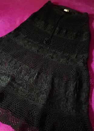Костюм ажур черный насыщенный  цвет-новый. 46/50 размер