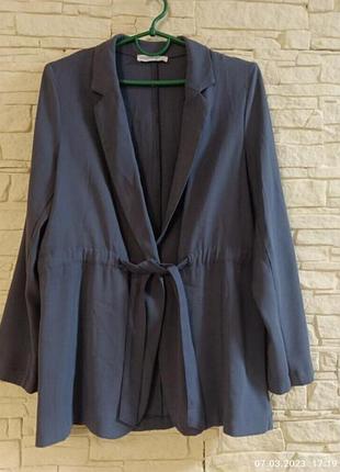 Жіночий довгий легкий жакет із натуральної тканини 48-50 розмір