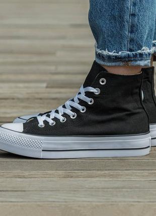 Высокие кеды converse chuck taylor all star lift hi black4 фото