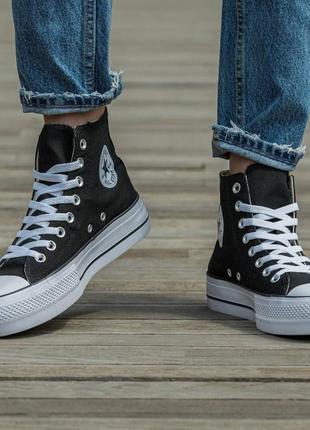 Высокие кеды converse chuck taylor all star lift hi black3 фото