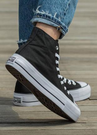 Высокие кеды converse chuck taylor all star lift hi black6 фото