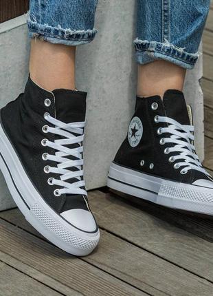 Высокие кеды converse chuck taylor all star lift hi black1 фото