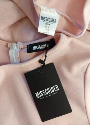 Фирменное missguided с биркой нарядное мини платье в цвете "пудра", размер м-л8 фото