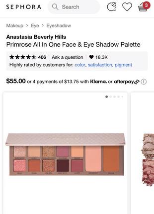 Anastasia beverly hills primrose all in one face &amp; eye shadow palette5 фото