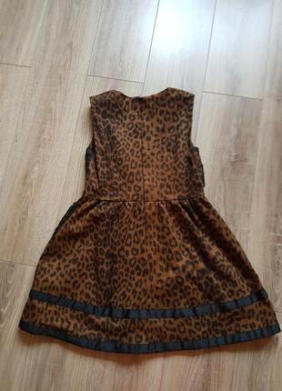 Леопардовое платье с коротким рукавом2 фото
