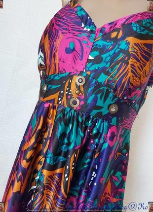 Новое платье пол/длинное платье/сарафан в яркий принт "жарптица", размер хл6 фото