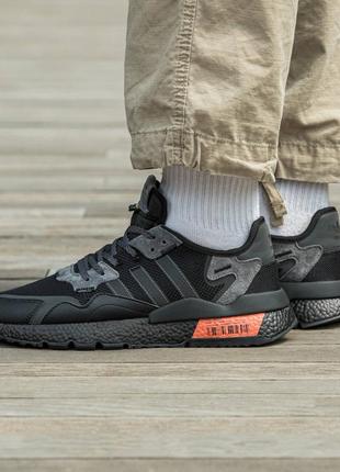 Мужские кроссовки adidas nite jogger boost core black x cordura