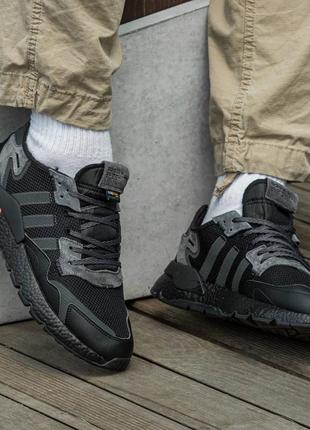 Мужские кроссовки adidas nite jogger boost core black x cordura2 фото