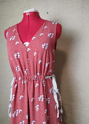 Літня віскозна сукня плаття міді квітковий принт3 фото