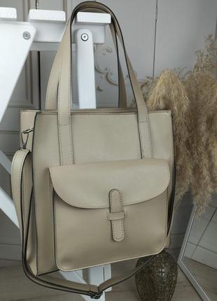 Женская сумка вместительная коричневая8 фото
