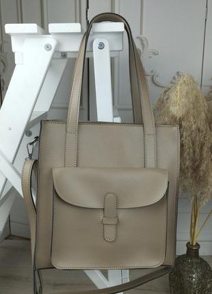Женская сумка вместительная коричневая7 фото